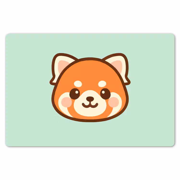 Rode panda - Groen - Cartoon Placemat vinyl groot -zzsfeer1_Kitchenyeah-website
