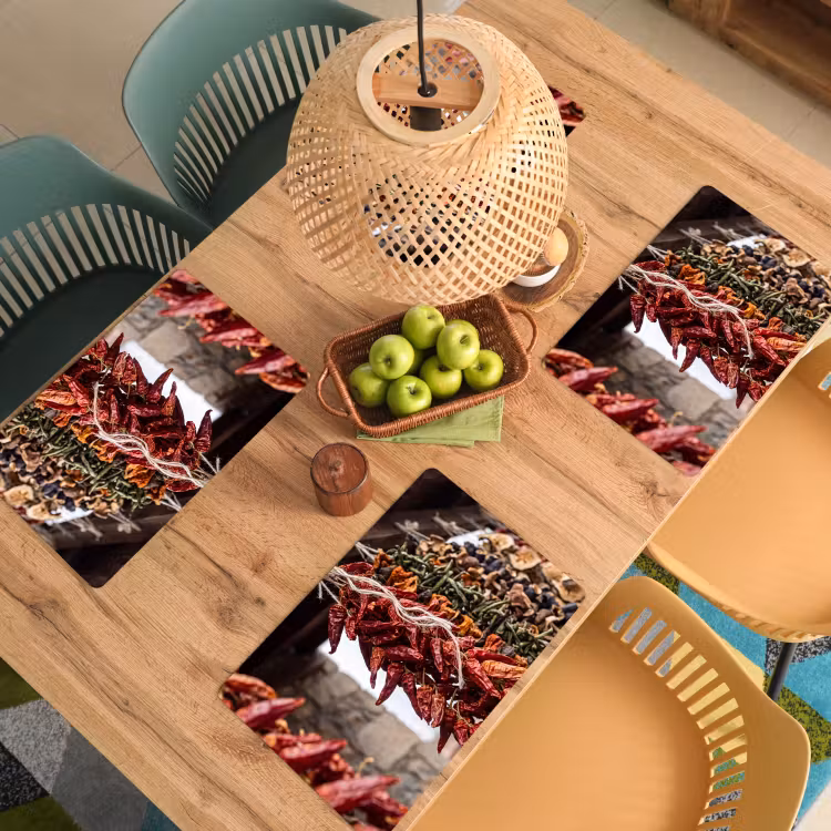 Placemat - 6 pieces - Red Peppers - Food - Rode pepers - Eten Placemat vinyl groot