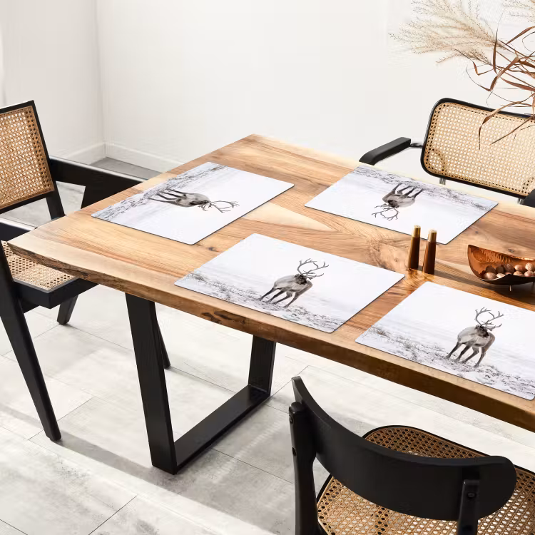 Rendier - Gewei - Sneeuw - Winter Placemat vinyl groot -zzsfeer4_Kitchenyeah-website