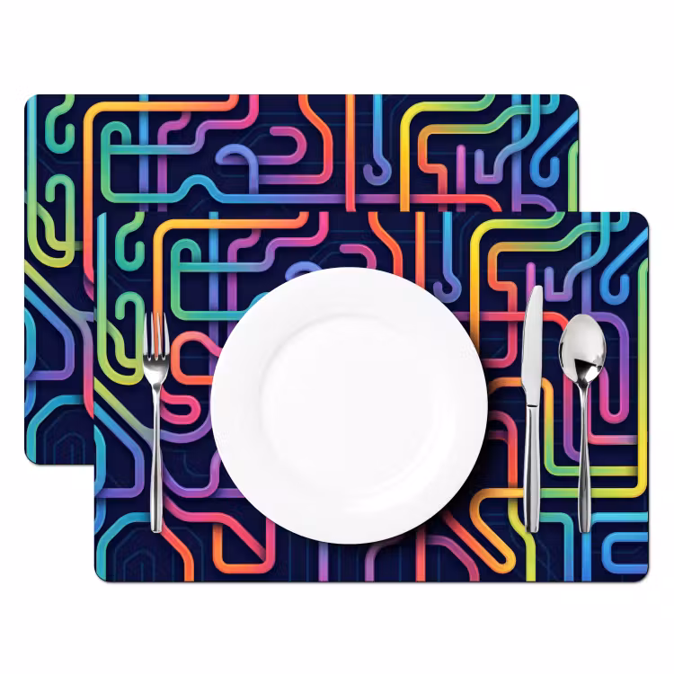 Retro - Abstract - Neon Placemat vinyl groot -zzsfeer2_Kitchenyeah-website