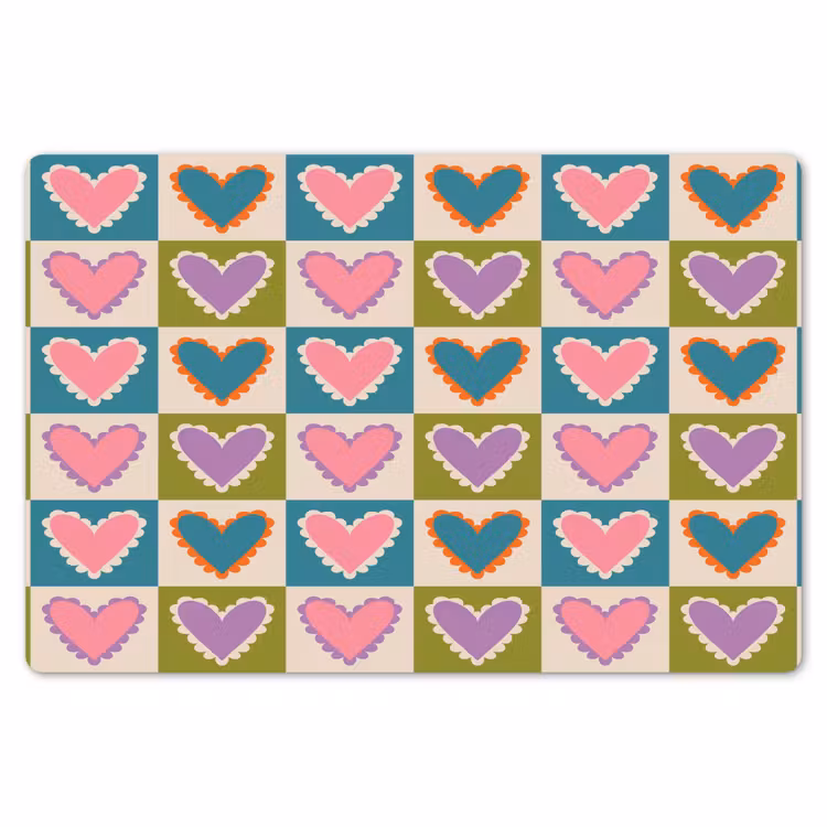 Retro - Kleuren - Patroon - Hartjes Placemat vinyl groot 368 -zzsfeer1_Kitchenyeah-website