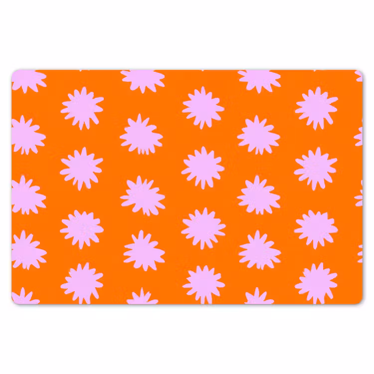 Retro - Bloemen - Oranje Placemat vinyl groot 368 -zzsfeer1_Kitchenyeah-website