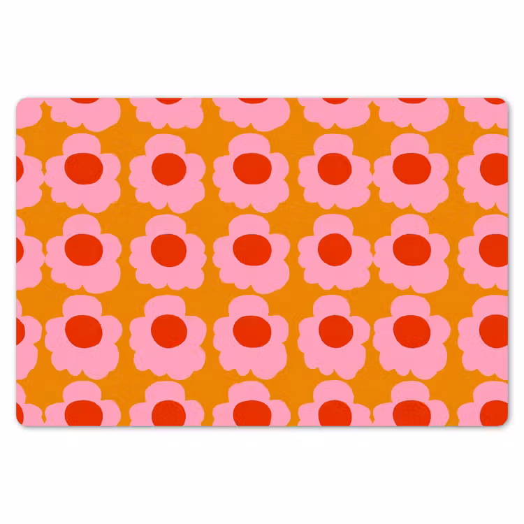 Retro - Bloemen - Roze Placemat vinyl groot 368 -zzsfeer1_Kitchenyeah-website