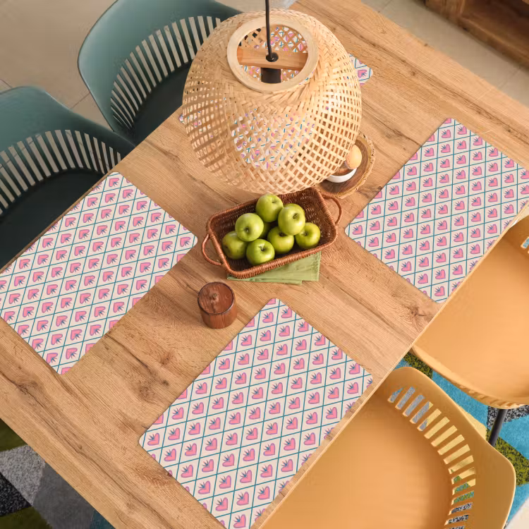 Retro - Ruit - Hartjes - Patroon Placemat vinyl groot 368 -zzsfeer5_Kitchenyeah-website