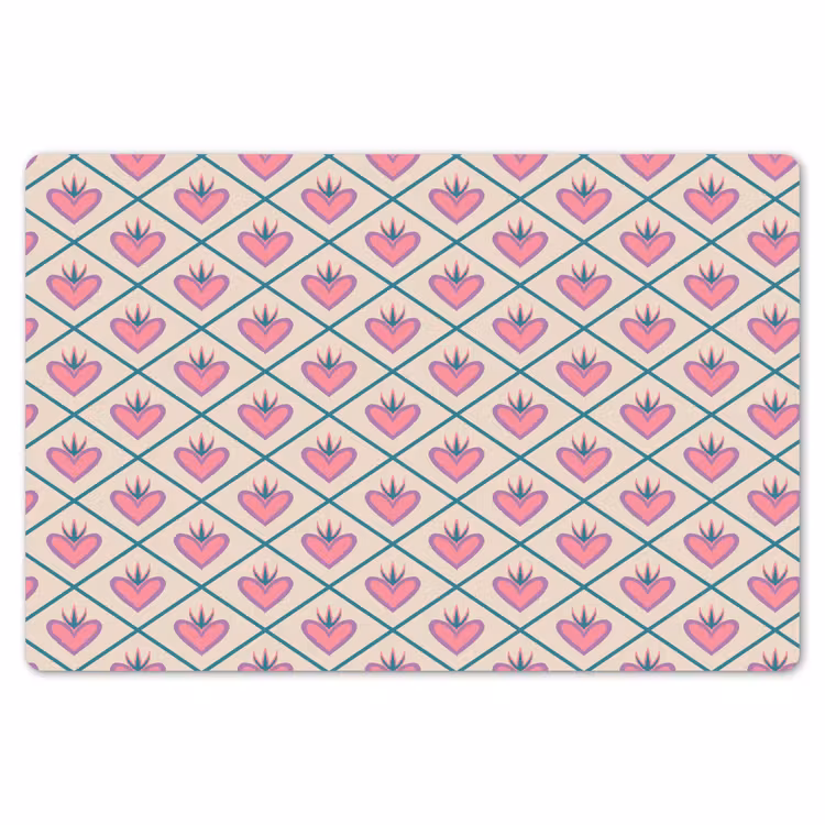 Retro - Ruit - Hartjes - Patroon Placemat vinyl groot 368 -zzsfeer1_Kitchenyeah-website