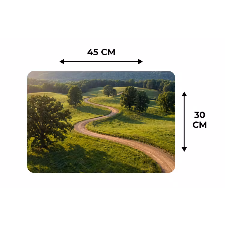 Weg - Weide - Natuur - Groen Placemat vinyl groot -specs