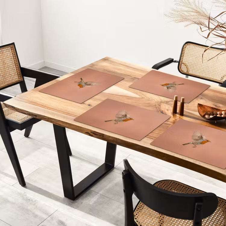 Roodborst - Natuur - Roze Placemat vinyl groot -zzsfeer4_Kitchenyeah-website
