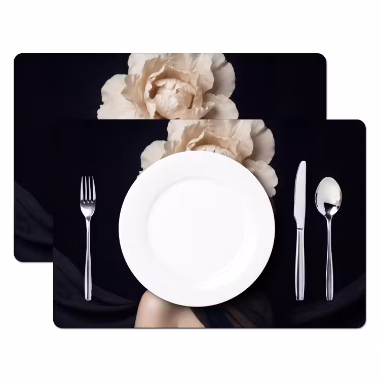 Roos - Tijdloos - Zwart Placemat vinyl groot -zzsfeer2_Kitchenyeah-website