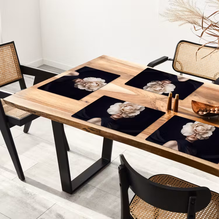 Roos - Tijdloos - Zwart Placemat vinyl groot -zzsfeer4_Kitchenyeah-website