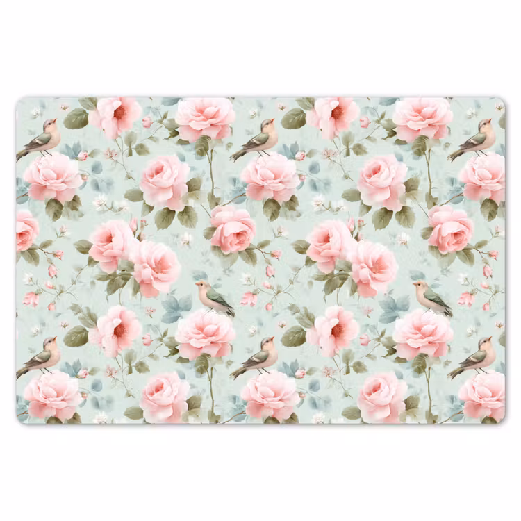 Rozen - Vogels - Pastel - Kleurrijk Placemat vinyl groot 368 -zzsfeer1_Kitchenyeah-website