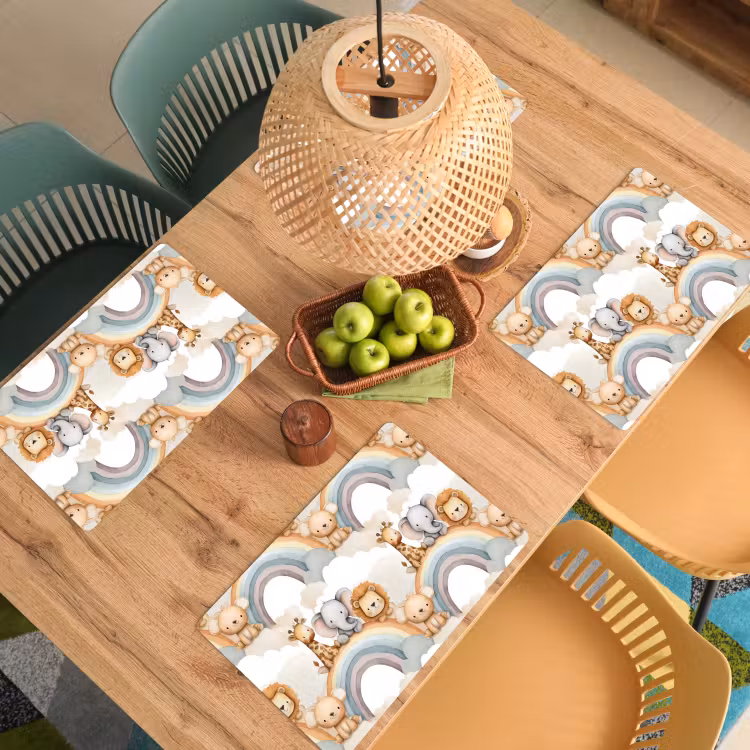 Safari - Regenboog - Kleurrijk Placemat vinyl groot 368 -zzsfeer5_Kitchenyeah-website
