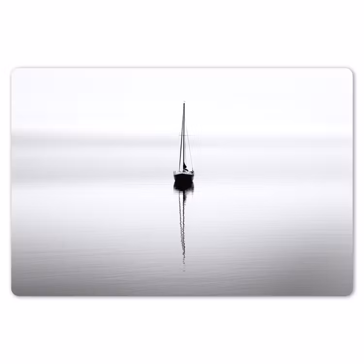 Zeilboot - Zwart - Water - Silhouet Placemat vinyl groot -zzsfeer1_Kitchenyeah-website