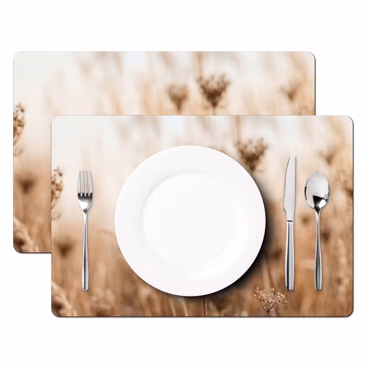 Schermbloem - Droogbloem - Winter - Beige - Minimalistisch Placemat vinyl groot -zzsfeer2_Kitchenyeah-website