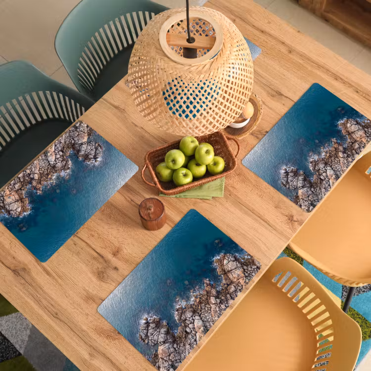Zee - Kustlijn - Natuur - Abstract - Blauw Placemat vinyl groot -zzsfeer5_Kitchenyeah-website