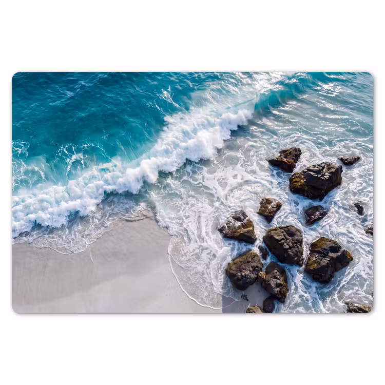 Zee - Golf - Strand - Natuur - Blauw Placemat vinyl groot -zzsfeer1_Kitchenyeah-website