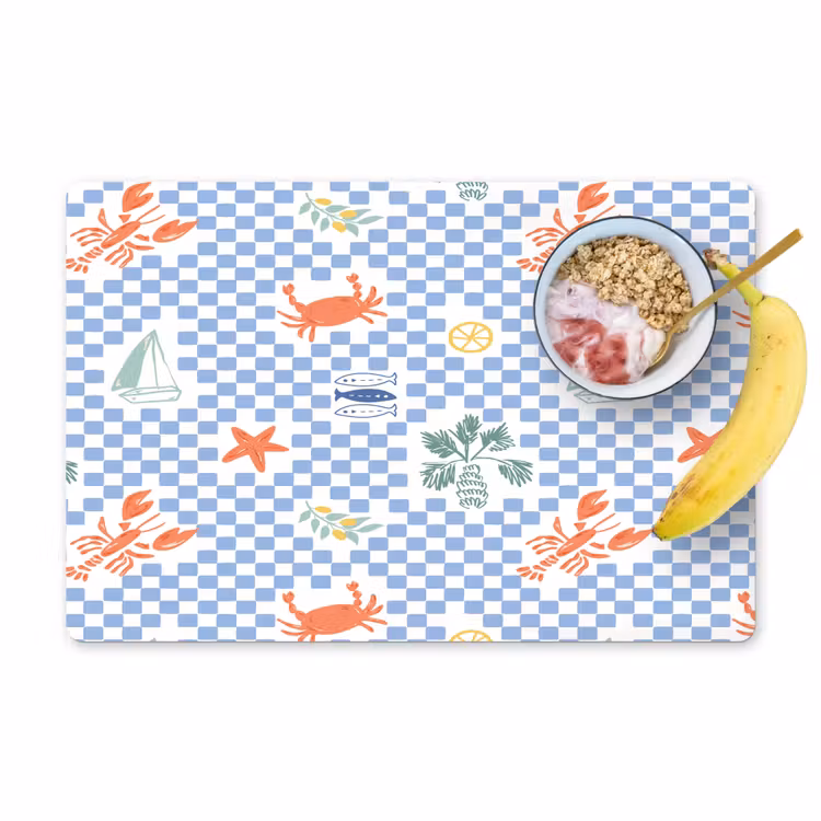 Zee - Sfeer - Zeilboot - Blauw Placemat vinyl groot 368 -zzzproduct_Kitchenyeah-website