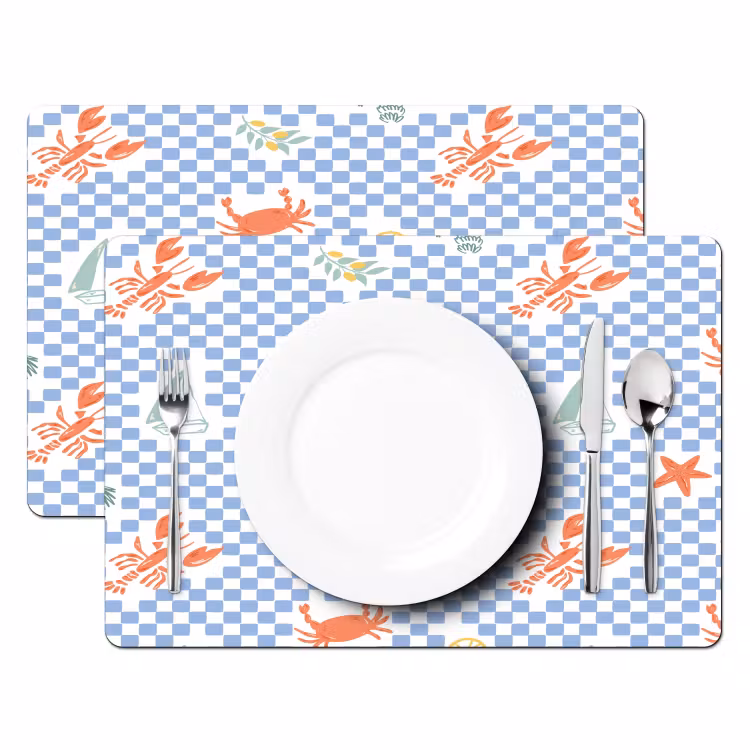 Zee - Sfeer - Zeilboot - Blauw Placemat vinyl groot 368 -zzsfeer2_Kitchenyeah-website