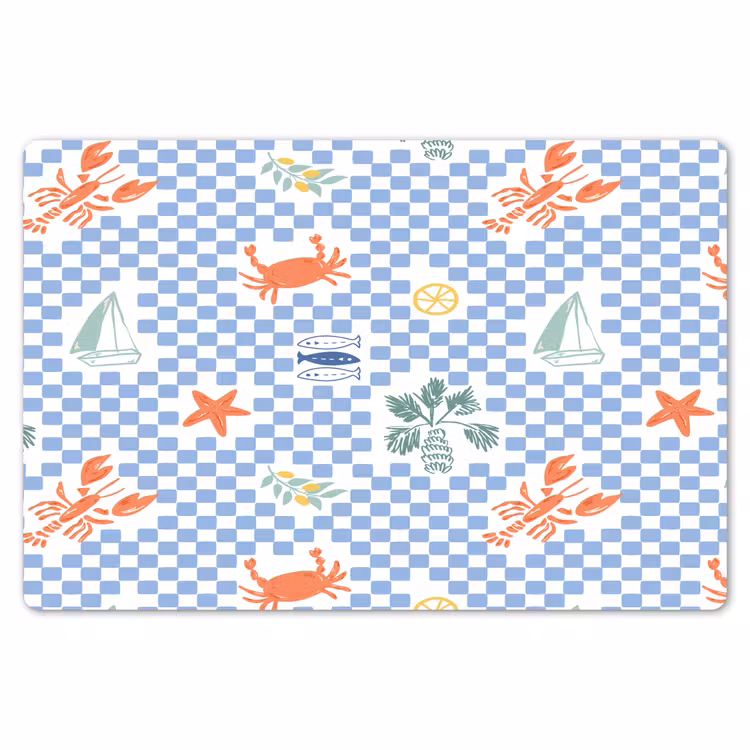 Zee - Sfeer - Zeilboot - Blauw Placemat vinyl groot 368 -zzsfeer1_Kitchenyeah-website