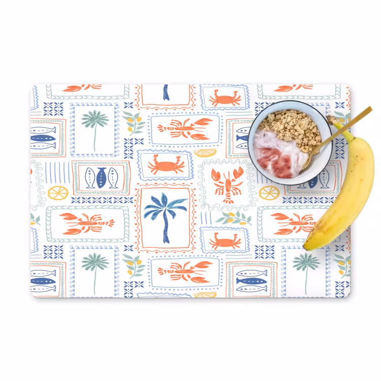 Italiaans - Zee - Sfeer - Krab - Multi Placemat vinyl groot 368 -zzzproduct_Kitchenyeah-website