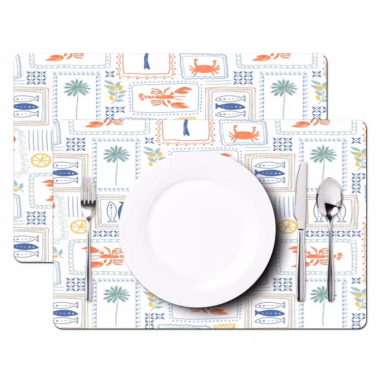 Italiaans - Zee - Sfeer - Krab - Multi Placemat vinyl groot 368 -zzsfeer2_Kitchenyeah-website