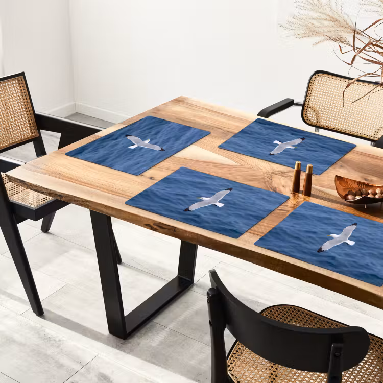 Zeemeeuw - Oceaan - Blauw Placemat vinyl groot -zzsfeer4_Kitchenyeah-website