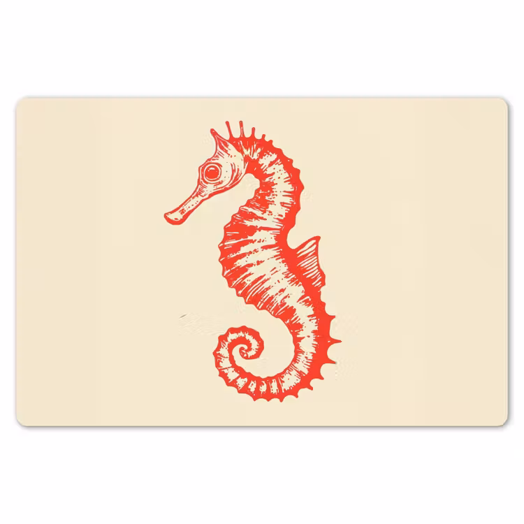 Zeepaardje - Rood - Fijne details Placemat vinyl groot -zzsfeer1_Kitchenyeah-website