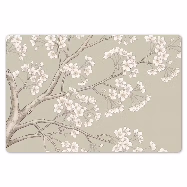 Sereen - Bloesem - Wit Placemat vinyl groot -zzsfeer1_Kitchenyeah-website
