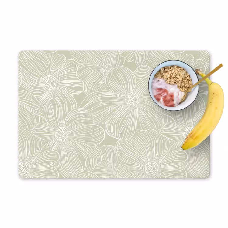 Sereen - Bloemen - Groen Placemat vinyl groot 368 -zzzproduct_Kitchenyeah-website