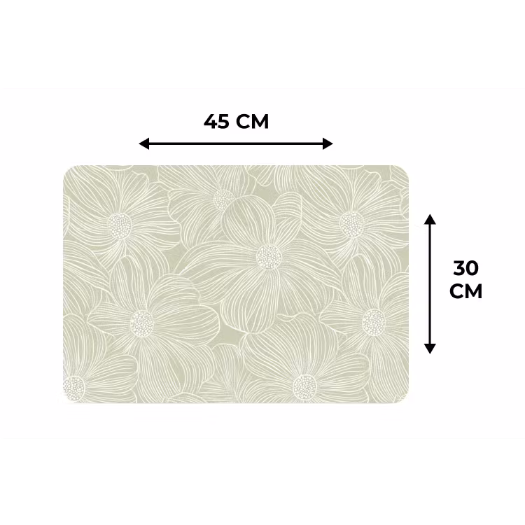 Sereen - Bloemen - Groen Placemat vinyl groot 368 -specs