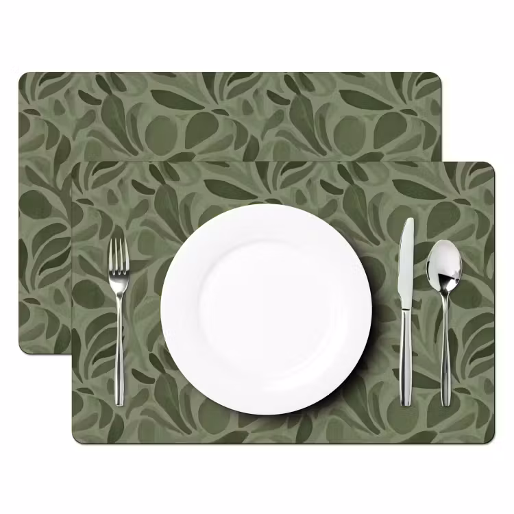 Sereen - Bladeren - Groen Placemat vinyl groot 368 -zzsfeer2_Kitchenyeah-website