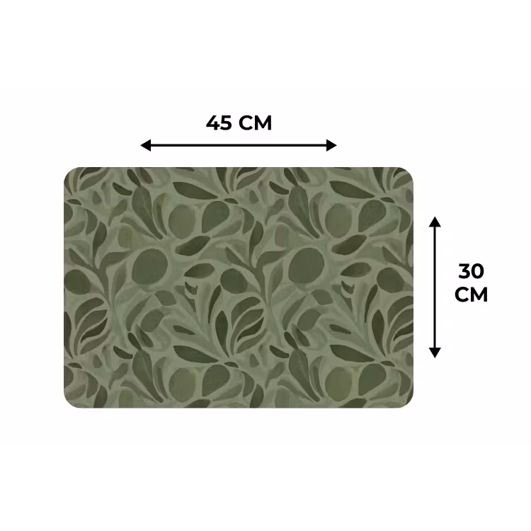Sereen - Bladeren - Groen Placemat vinyl groot 368 -specs