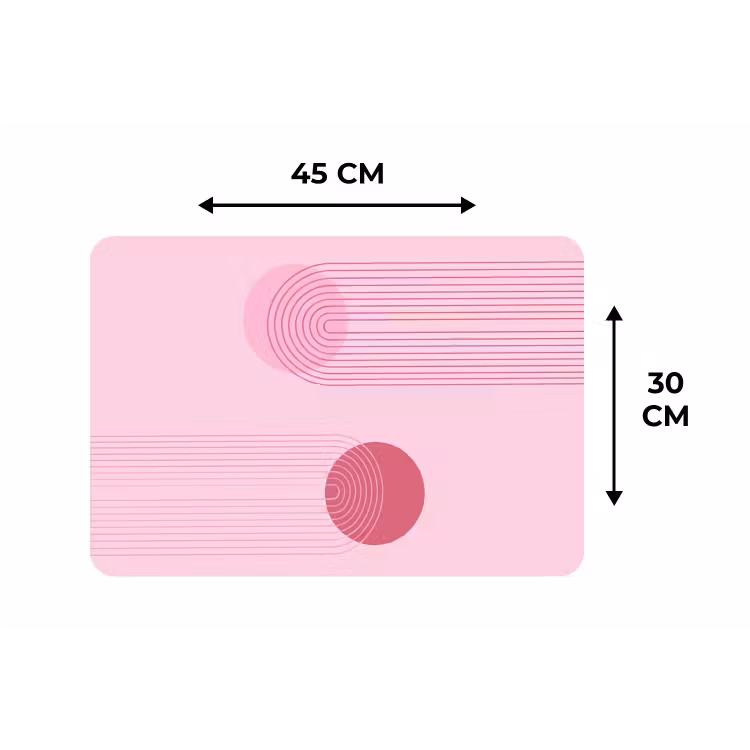 Vormen - Lijnen - Minimalistisch - Roze Placemat vinyl groot -specs