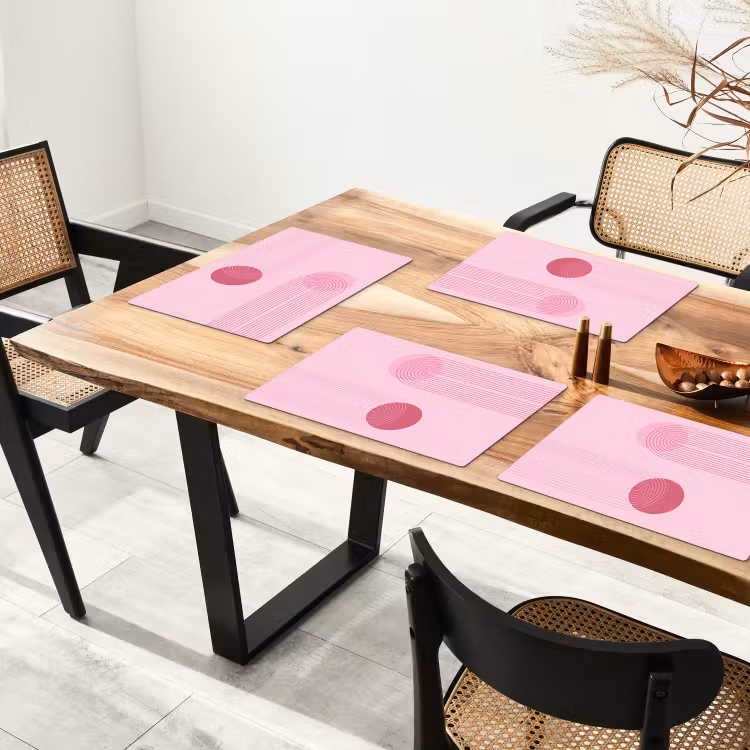 Vormen - Lijnen - Minimalistisch - Roze Placemat vinyl groot -zzsfeer4_Kitchenyeah-website