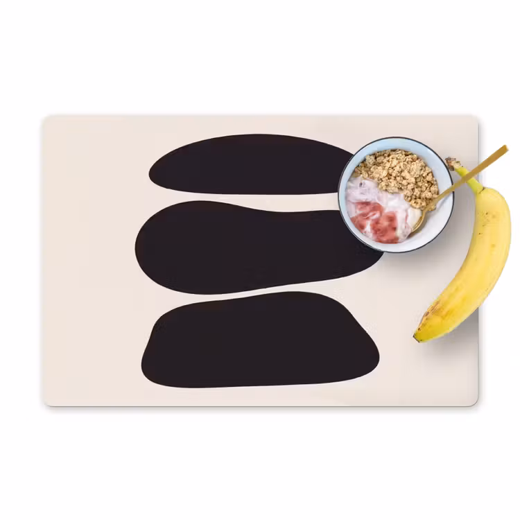 Placemat - 6 pieces - Shapes - Organic - Black - Vormen - Organisch - Zwart Placemat vinyl groot