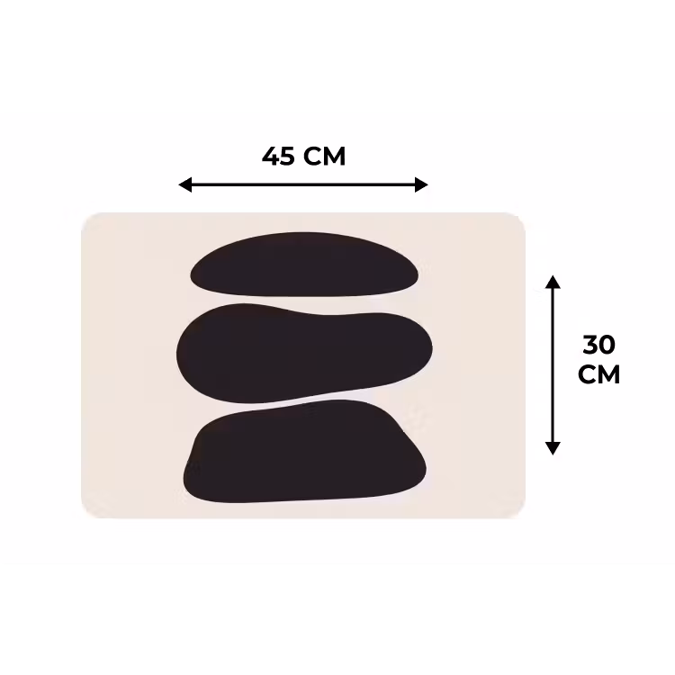Placemat - 6 pieces - Shapes - Organic - Black - Vormen - Organisch - Zwart Placemat vinyl groot