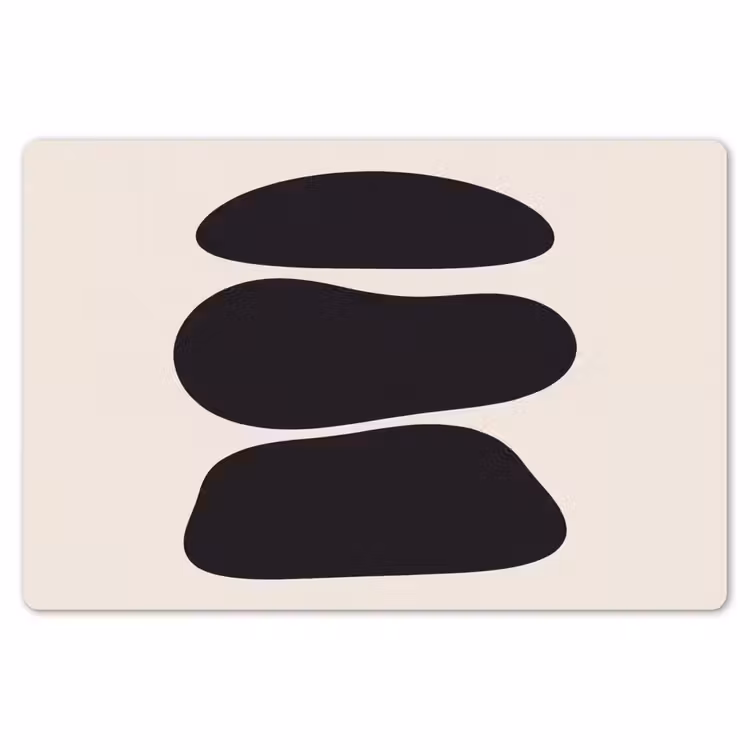 Placemat - 6 pieces - Shapes - Organic - Black - Vormen - Organisch - Zwart Placemat vinyl groot