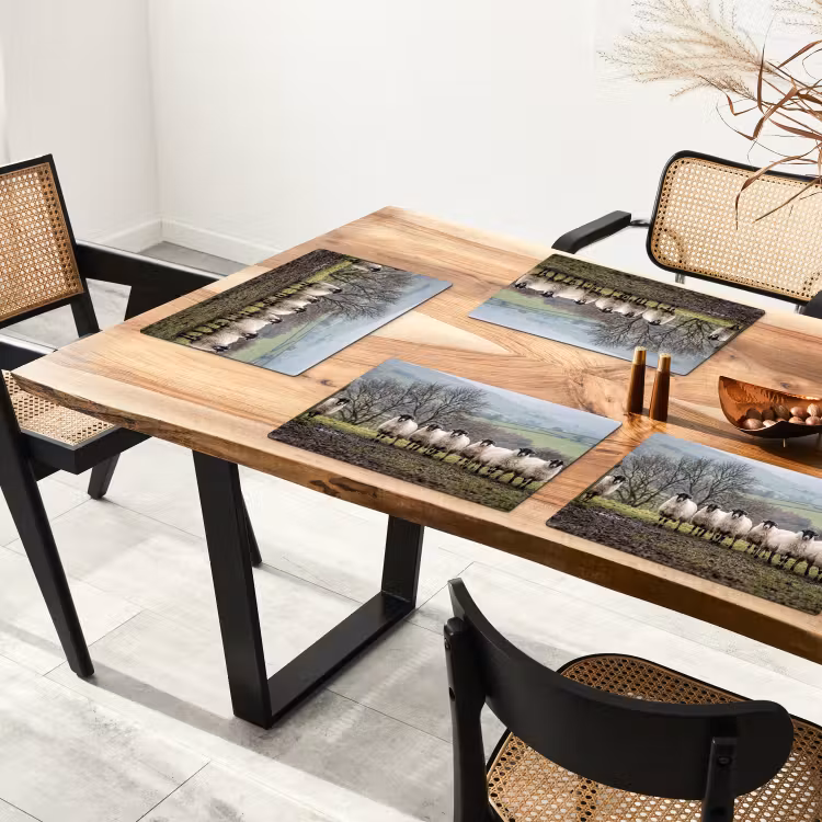 Schapen - Rij - Weide - Dieren - Platteland Placemat vinyl groot -zzsfeer4_Kitchenyeah-website