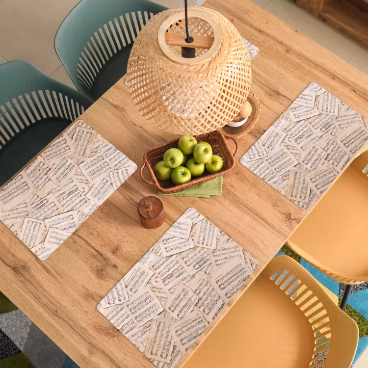 Bladmuziek - Oud - Noten - Vintage - Beige Placemat vinyl groot -zzsfeer5_Kitchenyeah-website