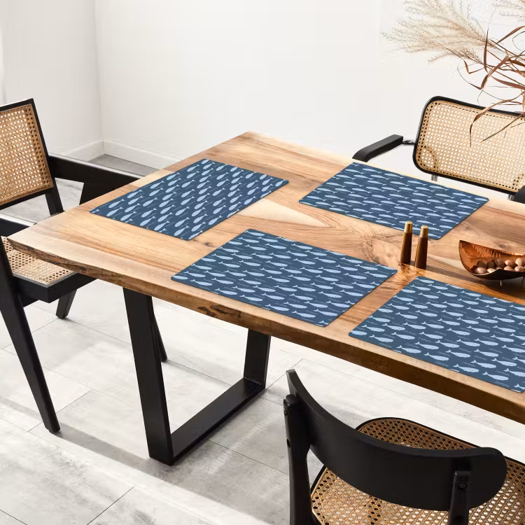 Klein - Oceaan - Golven - Blauw Placemat vinyl groot 368 -zzsfeer4_Kitchenyeah-website