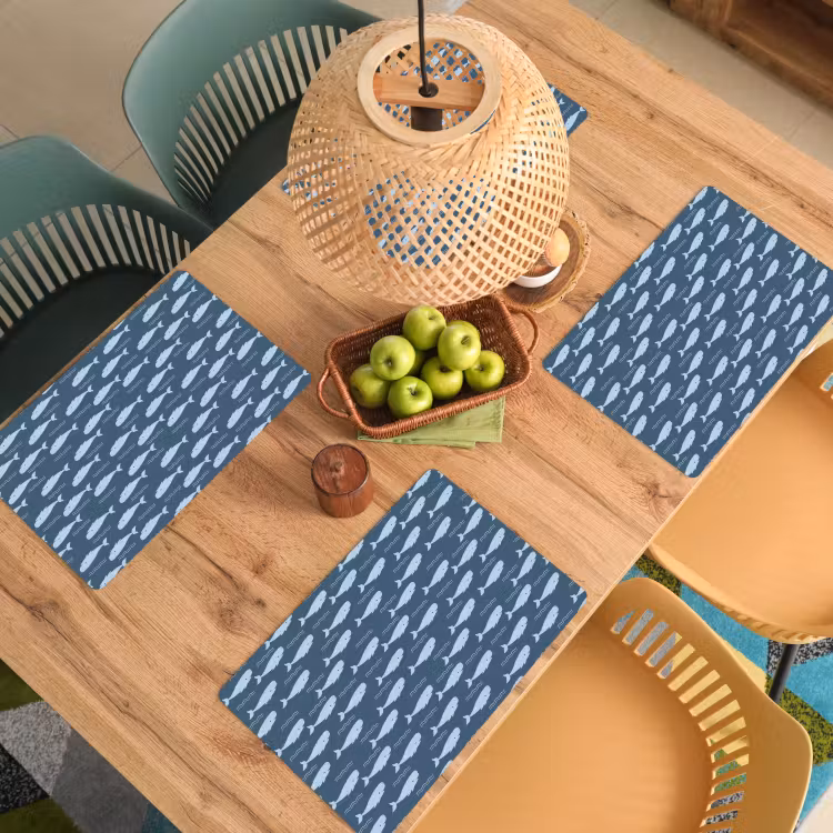 Klein - Oceaan - Golven - Blauw Placemat vinyl groot 368 -zzsfeer5_Kitchenyeah-website