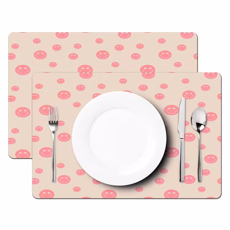 Smiley - Hart - Ogen - Patroon Placemat vinyl groot 368 -zzsfeer2_Kitchenyeah-website