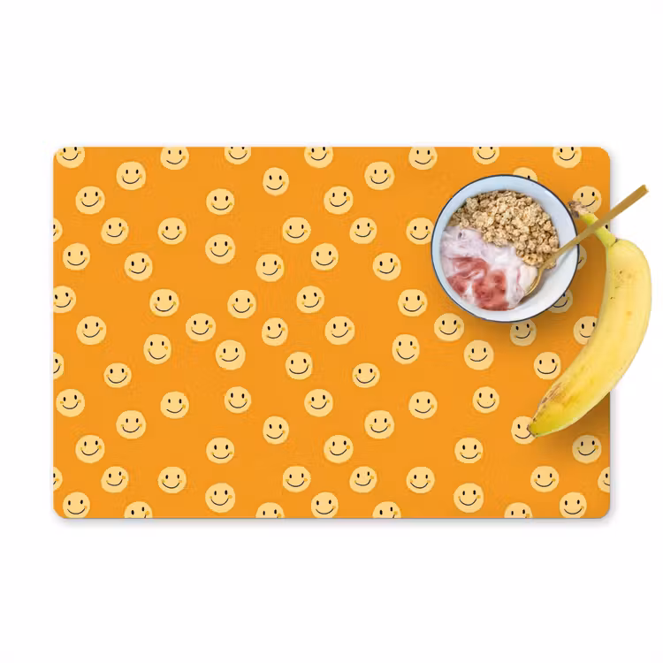 Smileys - Retro - Heel Placemat vinyl groot 368 -zzzproduct_Kitchenyeah-website