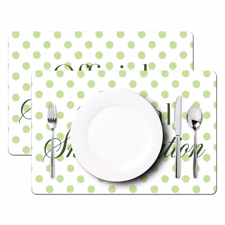 Snack Station - Groen - Stippen Placemat vinyl groot -zzsfeer2_Kitchenyeah-website