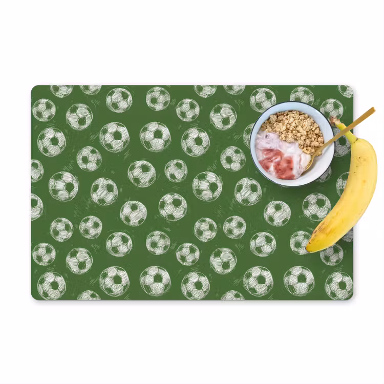 Voetbal - Sport - Groen Placemat vinyl groot 368 -zzzproduct_Kitchenyeah-website