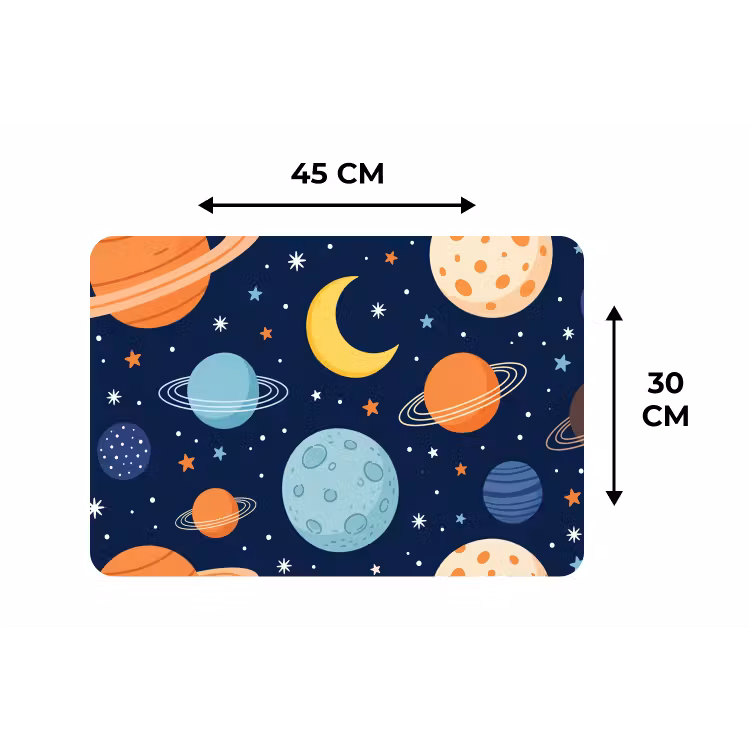 Ruimte - Planeten - Kleurrijk Placemat vinyl groot -specs