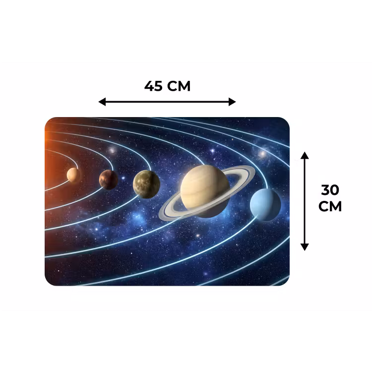 Ruimte - Zonnestelsel - Blauw Placemat vinyl groot -specs