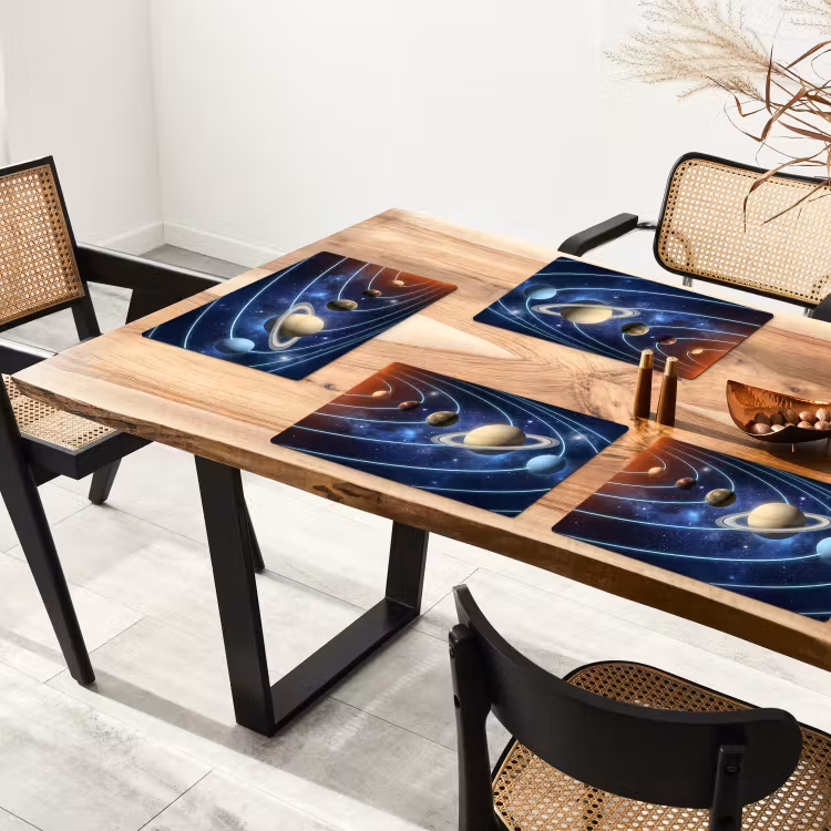 Ruimte - Zonnestelsel - Blauw Placemat vinyl groot -zzsfeer4_Kitchenyeah-website
