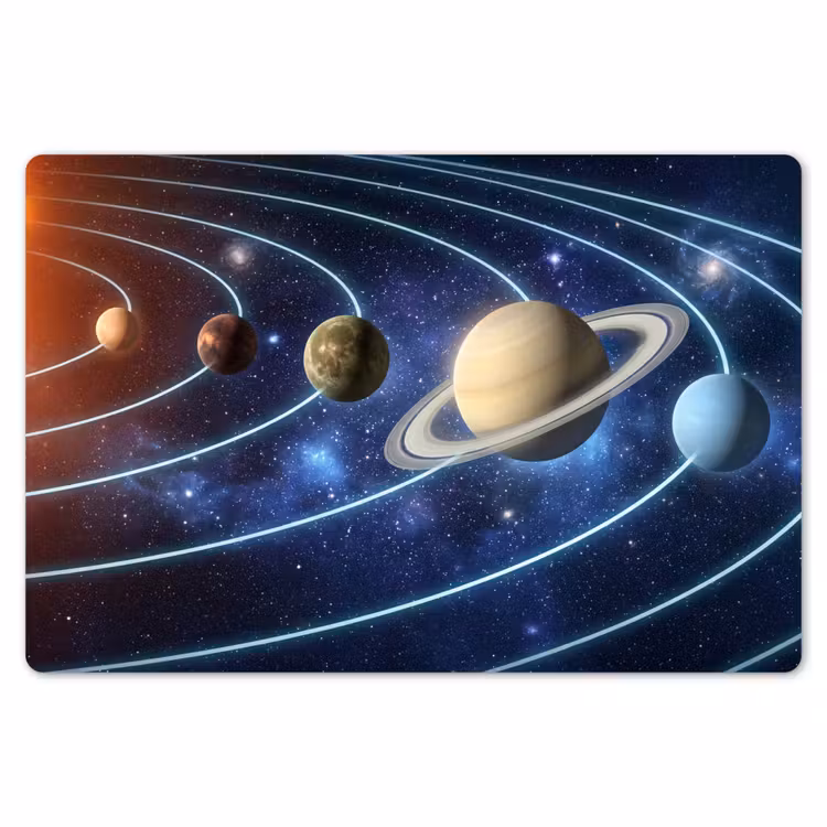 Ruimte - Zonnestelsel - Blauw Placemat vinyl groot -zzsfeer1_Kitchenyeah-website
