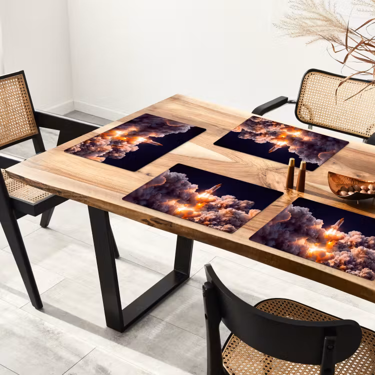 Placemat - 6 pieces - Spacecraft - Launch - Stars - Ruimtevaartuig - Lancering - Sterren Placemat vinyl groot