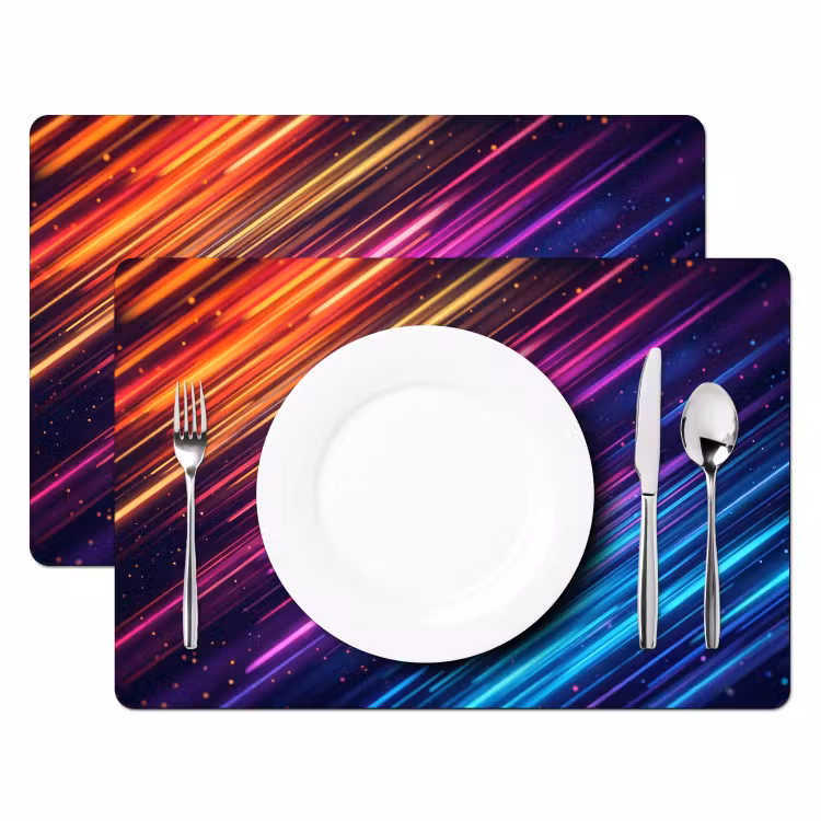 Snelheid - Kosmos - Kleurrijk Placemat vinyl groot -zzsfeer2_Kitchenyeah-website